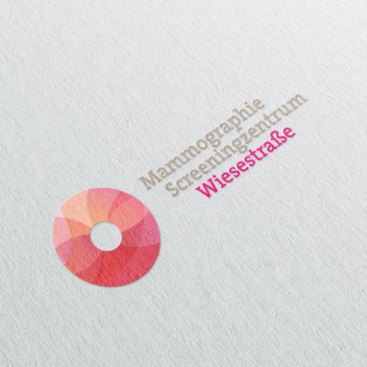 Logo des Mammographie Screeningzentrums Wiesestraße in verschiedenen Rottönen.