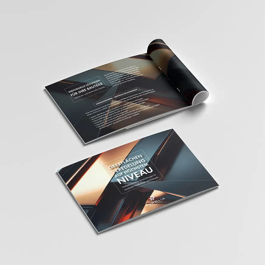Flyer zur Neukundenakquise der Firma Aurolia, Anbieter von Bauteilen für verschiedene Branchen, mit Fokus auf Qualität und Innovation.