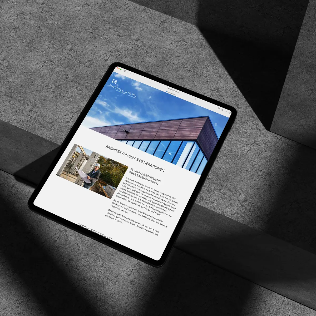 Die Website von Michael Stahn Architektur, einer Familienfirma seit drei Generationen.