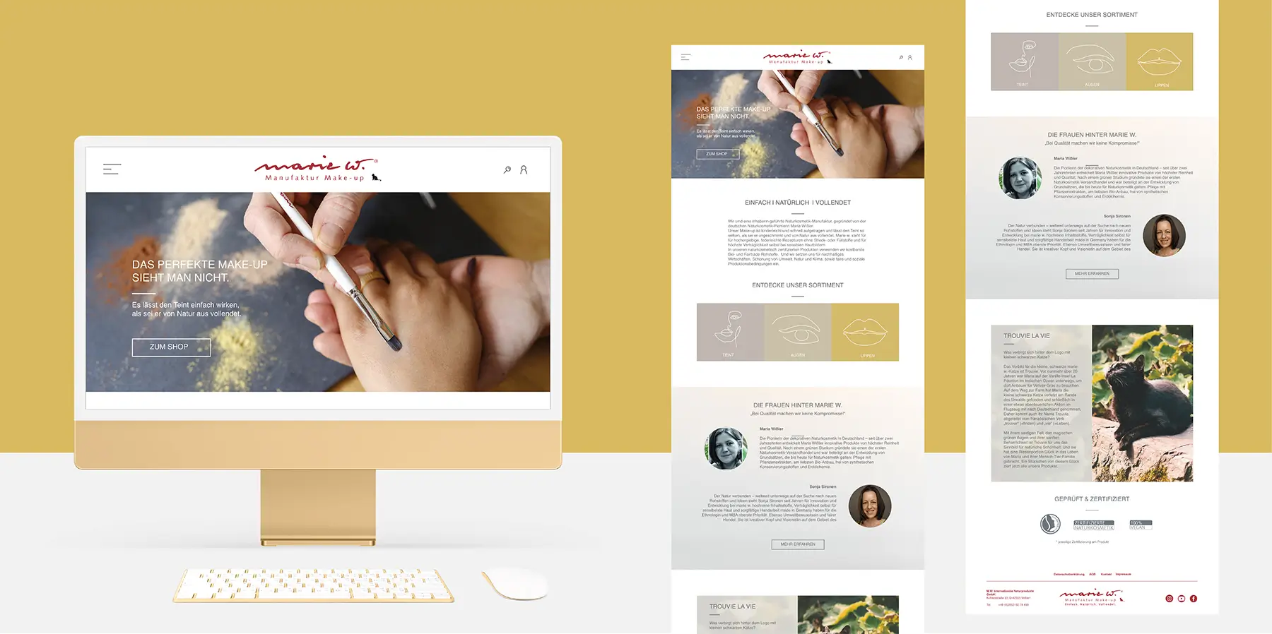 Marie W. Naturkosmetik – Naturbelassene Hautpflegeprodukte auf einem ansprechenden Hintergrund.