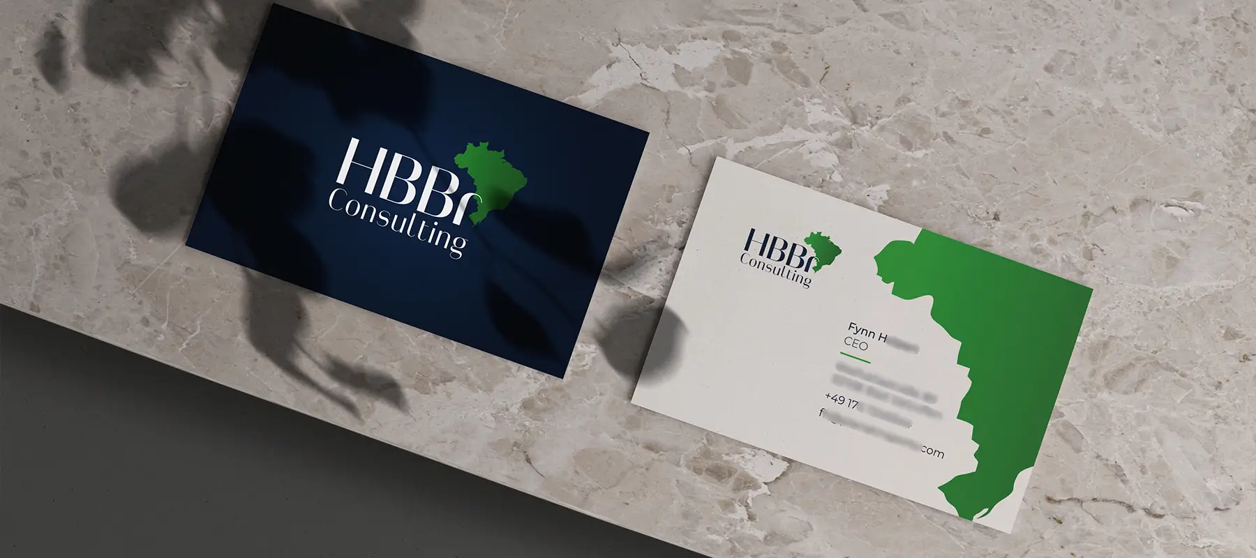 Logo und Visitenkarte von HBBr Consulting, entwickelt von Trenti & Jung