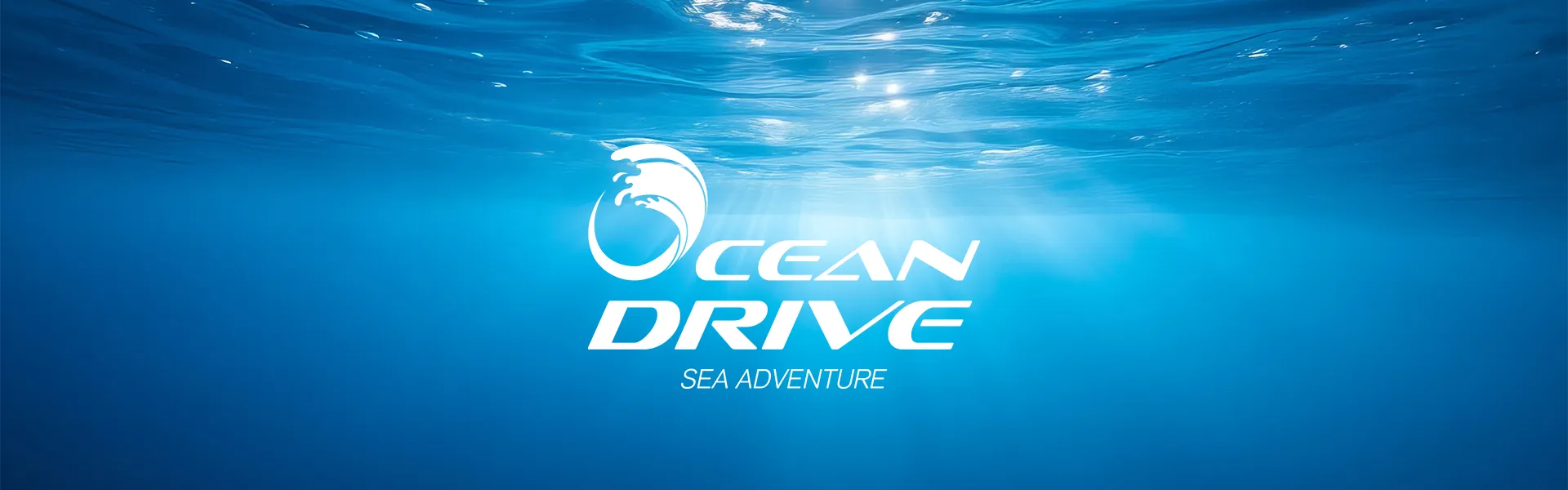 Logo von Oceandrive in modernem Design, blau-weiße Farbgebung mit maritimer Anmutung.