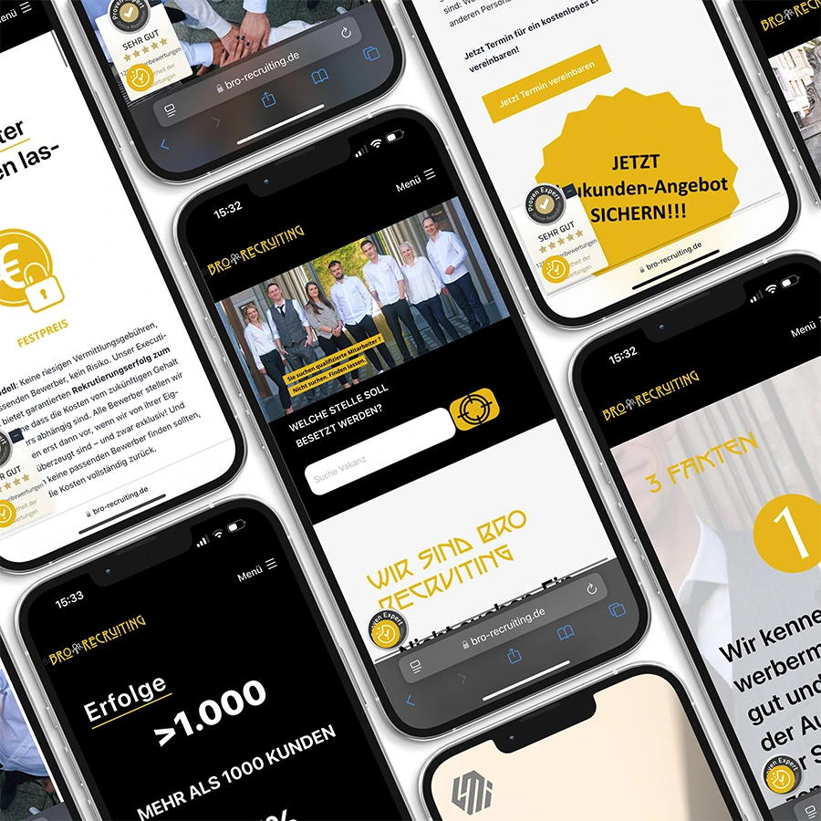 Bro Recruiting Website mobile Content